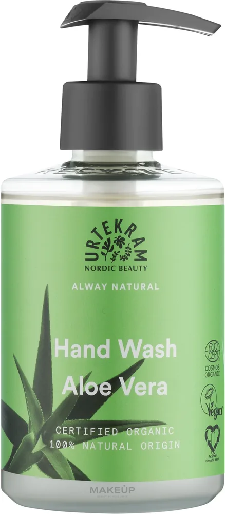 Органическое жидкое мыло для рук Urtekram Aloe Vera с алоэ и апельсином, 300 мл