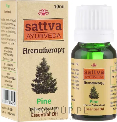 Эфирное масло сосны Sattva Ayurveda 100% натуральное для ароматерапии, ингаляций и массажа 10 мл