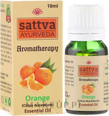 Эфирное масло апельсина Sattva Ayurveda 100% натуральное для ароматерапии и массажа 10 мл