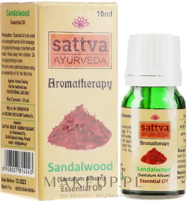 Эфирное масло сандалового дерева Sattva Ayurveda для ароматерапии, ингаляций и ванны 10 мл