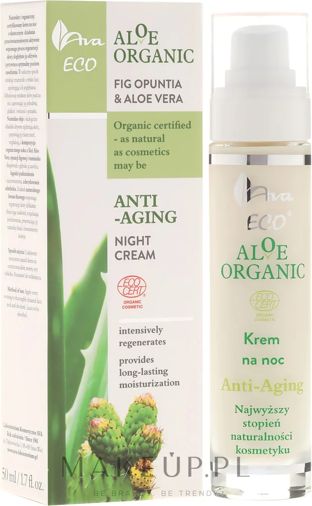AVA Laboratorium AVA Laboratorium Eco Aloe Organic Anti-Aging - Крем для лица AVA Eco Aloe Organic ночной для зрелой кожи с алоэ и опунцией 50 мл