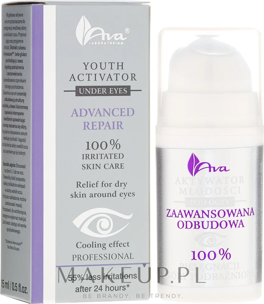 AVA Laboratorium AVA Laboratorium Professional Aktywator młodości - Сыворотка для области вокруг глаз AVA Professional Advanced Soothing с маслом ши алоэ и кокосовым маслом для чувствительной кожи 15 мл