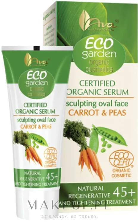 Органическая сыворотка для лица AVA Laboratorium Eco Garden Морковь и зелёный горошек 45+ моделирующая овал 30 мл