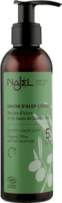 Жидкое алеппское мыло Najel Aleppo Liquid Soap с оливой и лавром, 200 мл