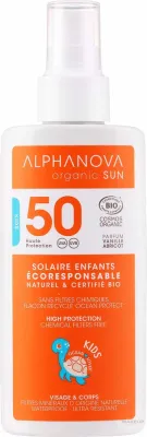 Спрей солнцезащитный детский Alphanova Sun Kids SPF 50+ водостойкий с минеральным фильтром 125 г
