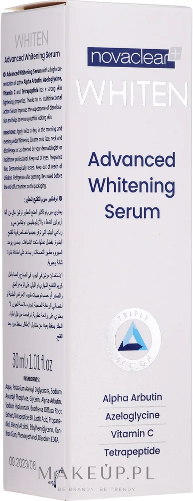 Сыворотка для лица Novaclear Whiten отбеливающая против пигментации и веснушек 30 мл