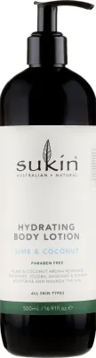 Увлажняющий бальзам для тела Лайм и кокос Sukin Hydrating Body Lotion Lime & Coconut/ Сьюкин, 500 мл