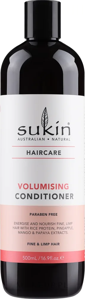 Кондиционер для придания объёма волосам Sukin Volumising Conditioner с рисовыми протеинами, 500 мл/ Сьюкин