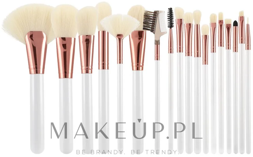 Набор кистей для макияжа Tools For Beauty 18 шт. бело-золотой