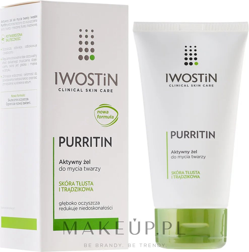 Активный гель для умывания Iwostin Purritin Active Gel для жирной и проблемной кожи, 150 мл