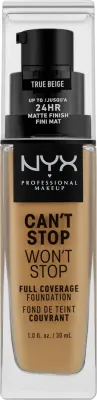 Тональная основа NYX Professional Makeup Can't Stop Won't Stop Full Coverage матирующая, 30 мл