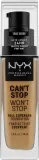 Тональная основа NYX Professional Makeup Can't Stop Won't Stop Full Coverage матирующая, 30 мл, оттенок Cappuccino — фото 1