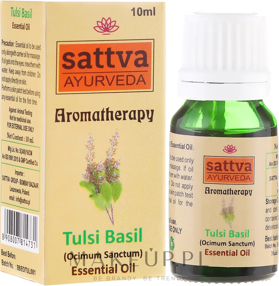 Эфирное масло Sattva Ayurveda Aromatherapy тулси базилик 10 мл