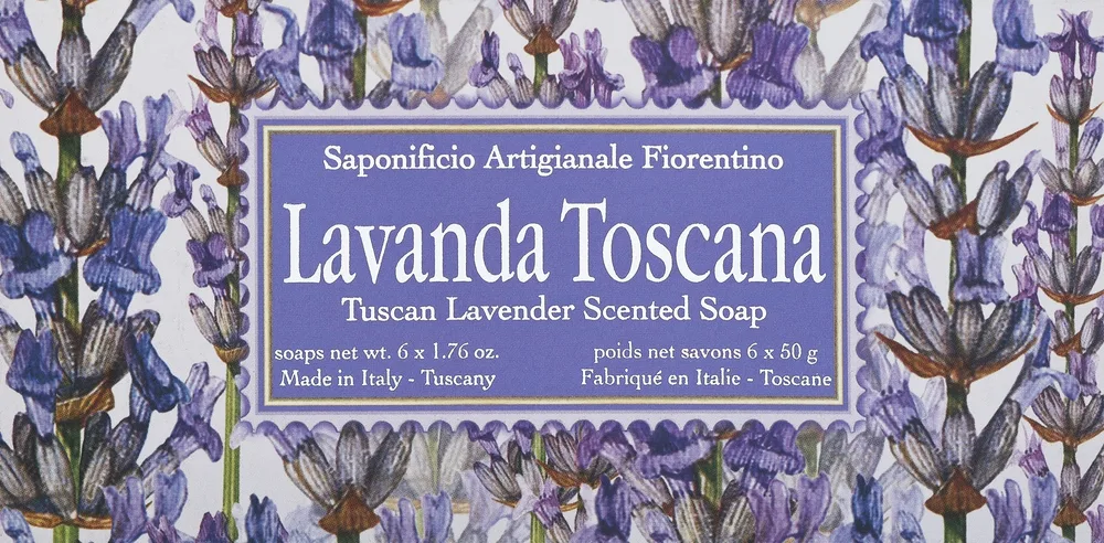 Набор мыла Saponificio Artigianale Fiorentino Lavender с тосканской лавандой, 6 x 50 г