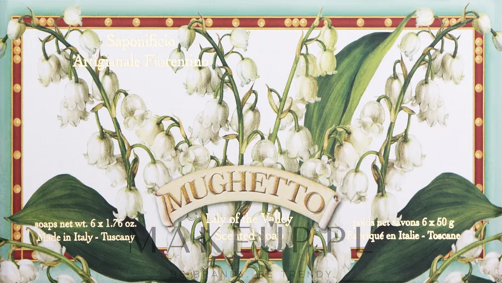 Набор круглого мыла Saponificio Artigianale Fiorentino Lily of the Valley с ландышем, 6 x 50 г