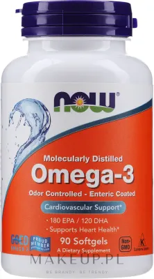 БАД Now Foods / Omega-3 1000 мг, рыбий жир, 180 EPA/120 DHA, 90-500 шт
