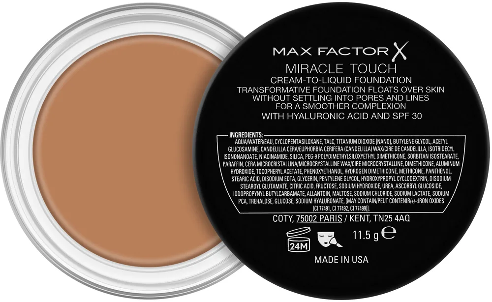 Тональный крем Max Factor Miracle Touch Skin Perfecting выравнивающий SPF 30, 11.5 г, оттенок 75 - Golden