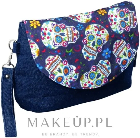 Косметичка Top Choice Skulls 96495 из джинсы с принтом, 28х17х11 см