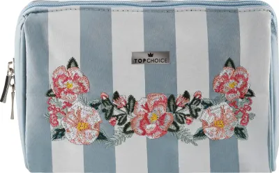 Косметичка Top Choice Shaplet 96525 с цветочной вышивкой, 20х12,5х8,5 см