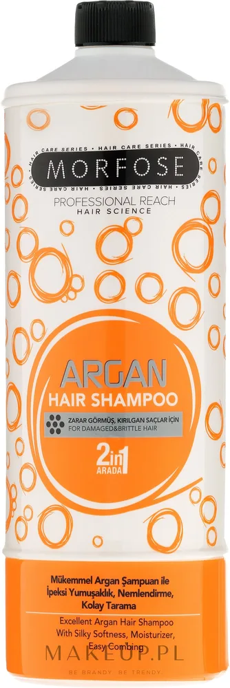 Шампунь Morfose Buble Argan 2 в 1 для сухих и повреждённых волос, 1000 мл