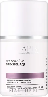 Микс кислот для эксфолиации APIS Professional Лактобионовая, Пировиноградная, Молочная, Азелаиновая 40%, 50 мл