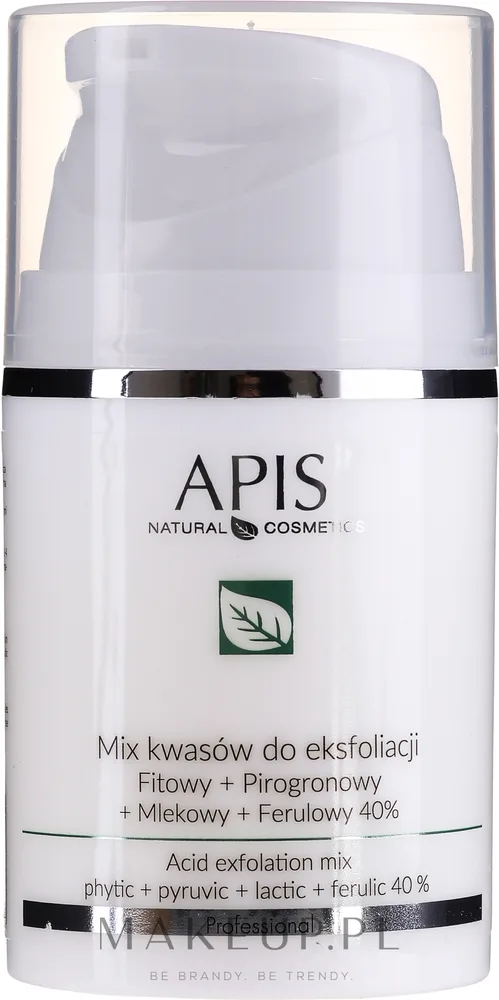 Микс кислот для эксфолиации APIS Professional Фитовая, Пировиноградная, Молочная кислоты 40%, 50 мл
