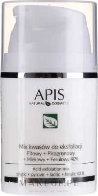 Микс кислот для эксфолиации APIS Professional Фитовая, Пировиноградная, Молочная кислоты 40%, 50 мл