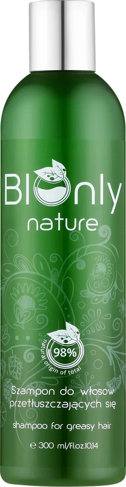 Шампунь BIOnly Nature для жирных волос с зелёным чаем и лецитином, провитамин В5, 300 мл