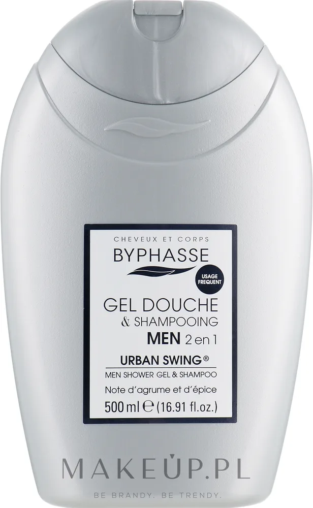 Шампунь и гель для душа для мужчин 2 в 1 Byphasse Men Shower Gel-Shampoo 2in1 Urban Swing, 600 мл