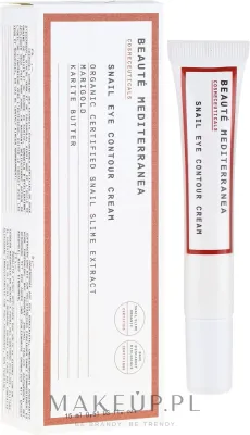 Крем для кожи вокруг глаз Beaute Mediterranea Snail Eye Contour с муцином улитки и коллагеном, 15 мл