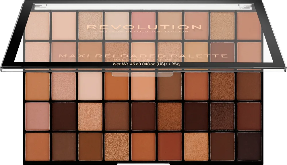 Палетка теней для век Makeup Revolution Maxi Reloaded Palette 45 оттенков, оттенок Nudes