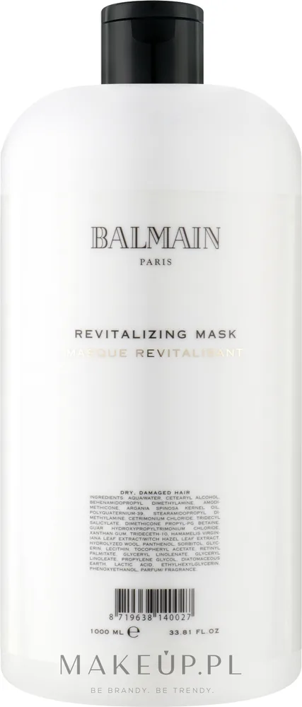 Balmain Paris Hair Couture Balmain Paris Hair Couture Revitalizing Mask - Маска для волос Balmain Revitalizing для сухих и повреждённых волос, аргановое масло, кашемир и шёлк, гладкость и блеск, 200 мл