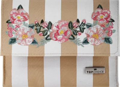Косметичка Top Choice Chaplet 96501 с зеркалом на клапане, бежевая
