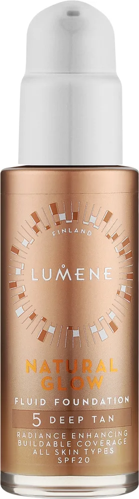 Тональный флюид Lumene Natura Glow Fluid Foundation сияющий SPF 20, 30 мл, оттенок Deep Tan