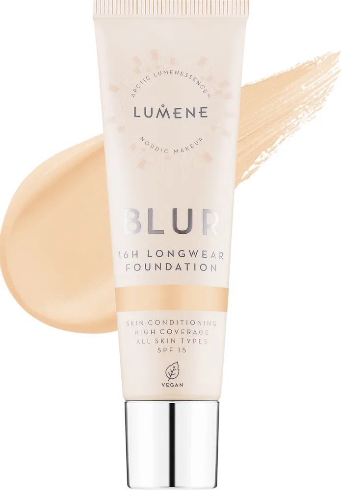 Тональная основа Lumene Blur 16H Longwear стойкая SPF 15, 30 мл, оттенок 1 - Classic Beige