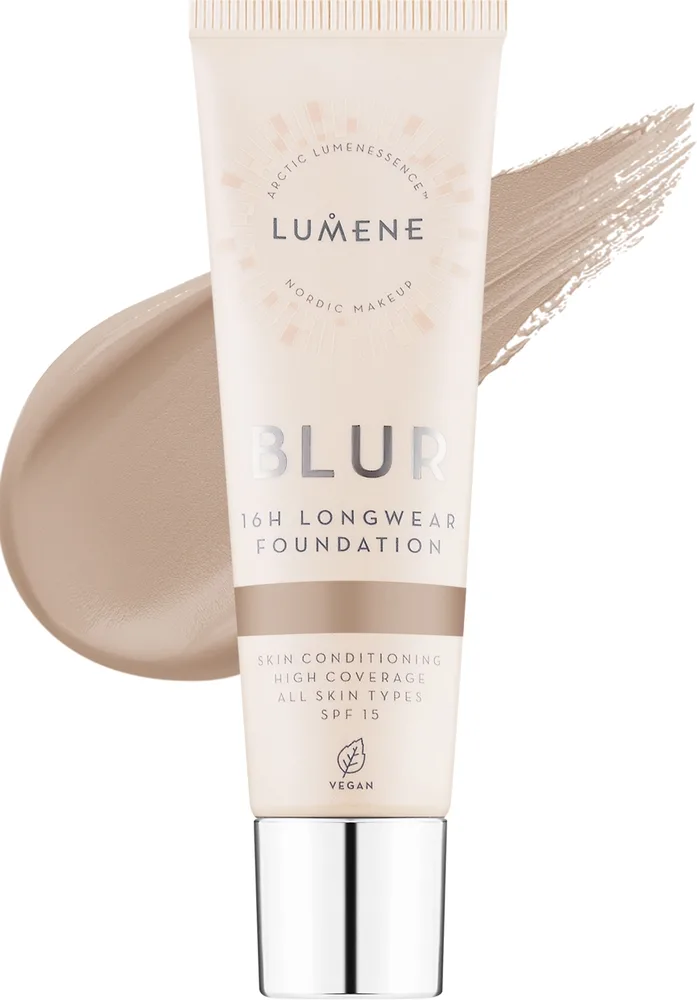 Тональная основа Lumene Blur 16H Longwear стойкая SPF 15, 30 мл, оттенок 3 - Fresh Apricot