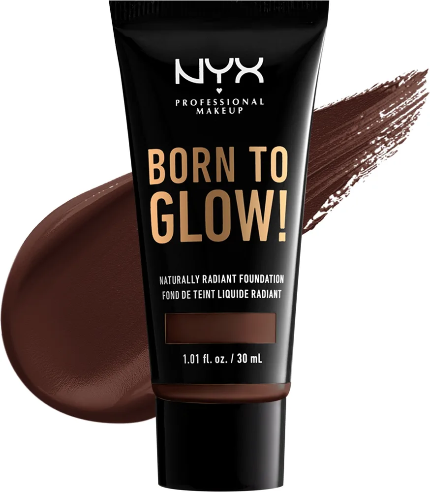 Тональный крем NYX Professional Makeup Born To Glow сияющий, 30 мл, оттенок 25 - Deep Ebony