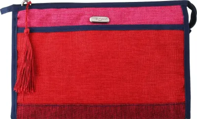 Косметичка Top Choice 4COL 94606 из нейлона с карабином, красная, 24х16х6,5 см