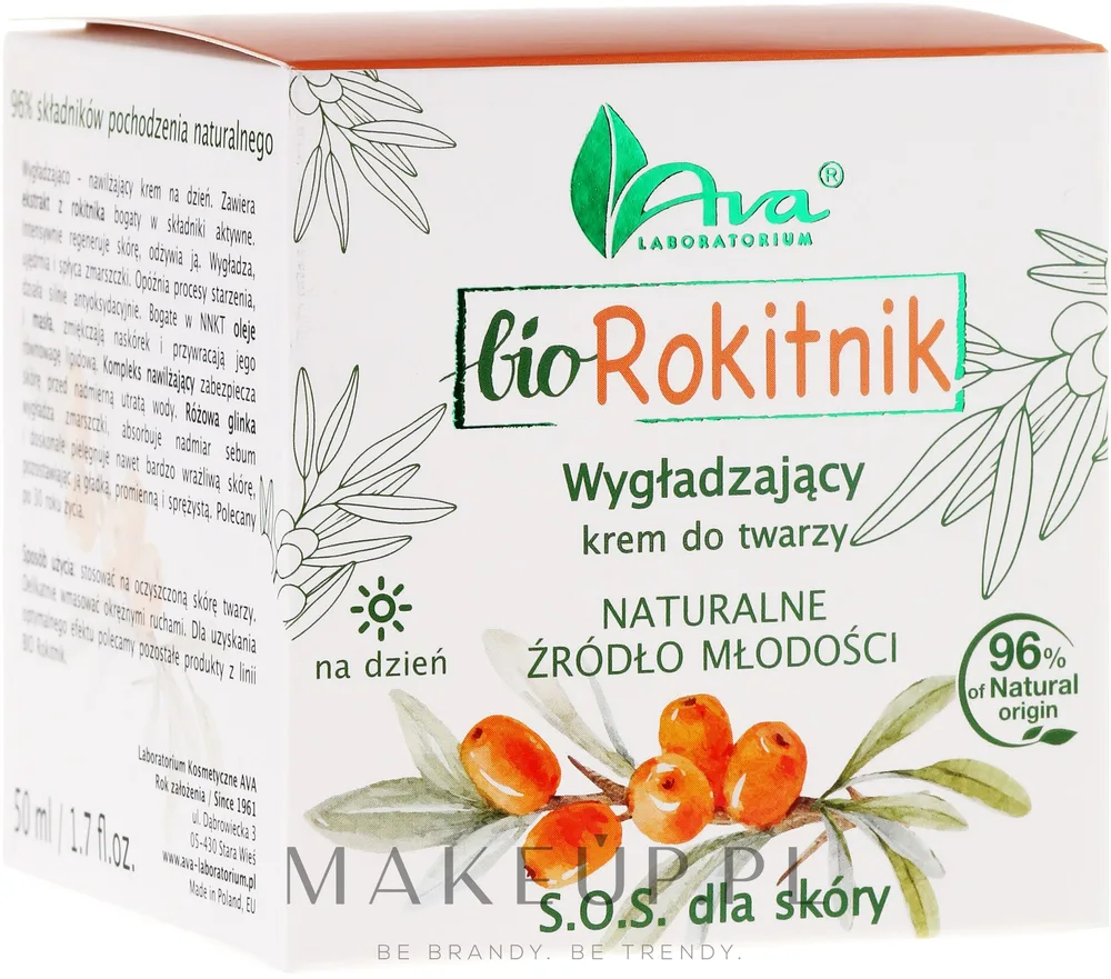 Крем для лица AVA Laboratorium Bio Rokitnik разглаживающий дневной с облепихой 50 мл