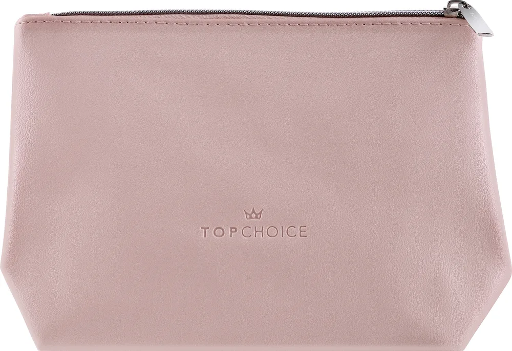 Косметичка Top Choice Leather 96952 под кожу, бежевая, на молнии