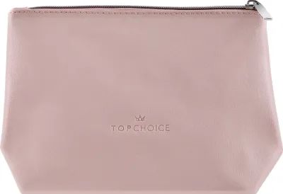 Косметичка Top Choice Leather 96952 под кожу, бежевая, на молнии