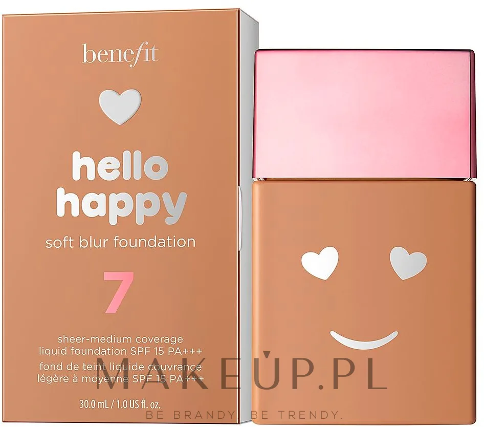 Тональная основа Benefit Hello Happy Soft Blur сияющая, 30 мл, оттенок 10 - Deep Warm