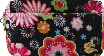 Косметичка Top Choice Flower 92725 с цветочным принтом, черная