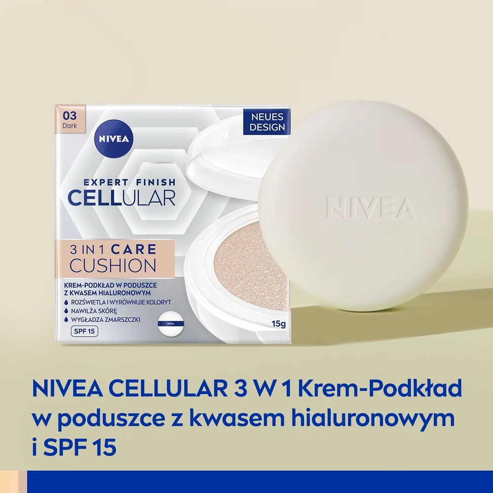 Кушон NIVEA Hyaluron Cellular Expert Finish 3in1 Care Cushion, оттенок 03