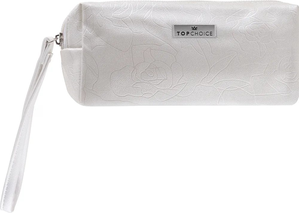 Косметичка Top Choice Roses 97720 с ручкой, белая, 16,5х8,5х5,5 см