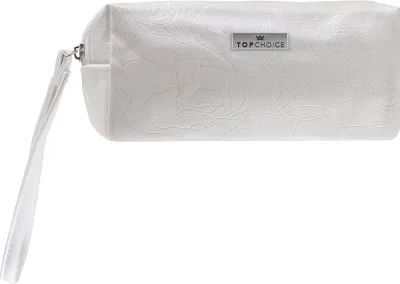 Косметичка Top Choice Roses 97720 с ручкой, белая, 16,5х8,5х5,5 см