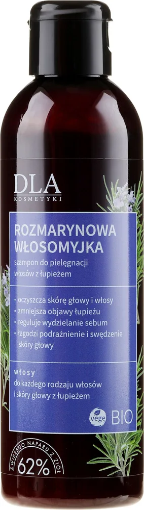 Шампунь DLA Розмаринковая włosomyjka против перхоти, с розмарином и лопухом, 200 мл