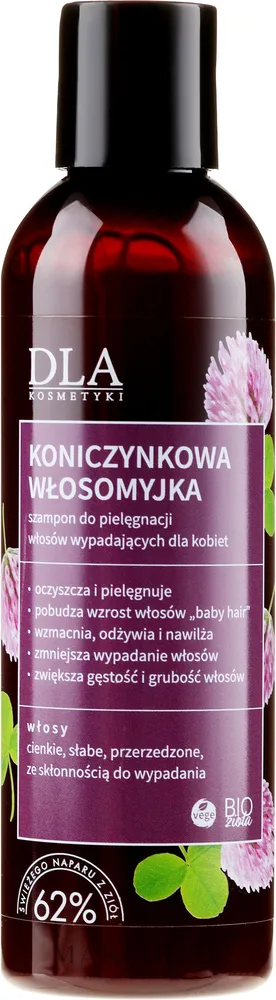 Шампунь DLA Koniczynkowa włosomyjka против выпадения волос для женщин, с клевером, 200 г
