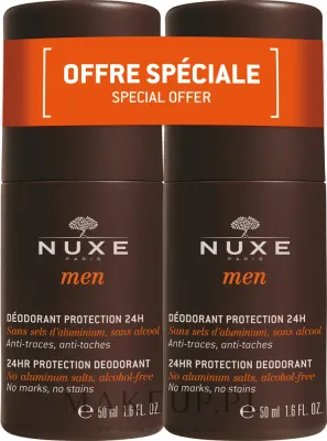 Набор дезодорантов Nuxe Men 24hr без солей алюминия с гидролатом шалфея 2x50 мл