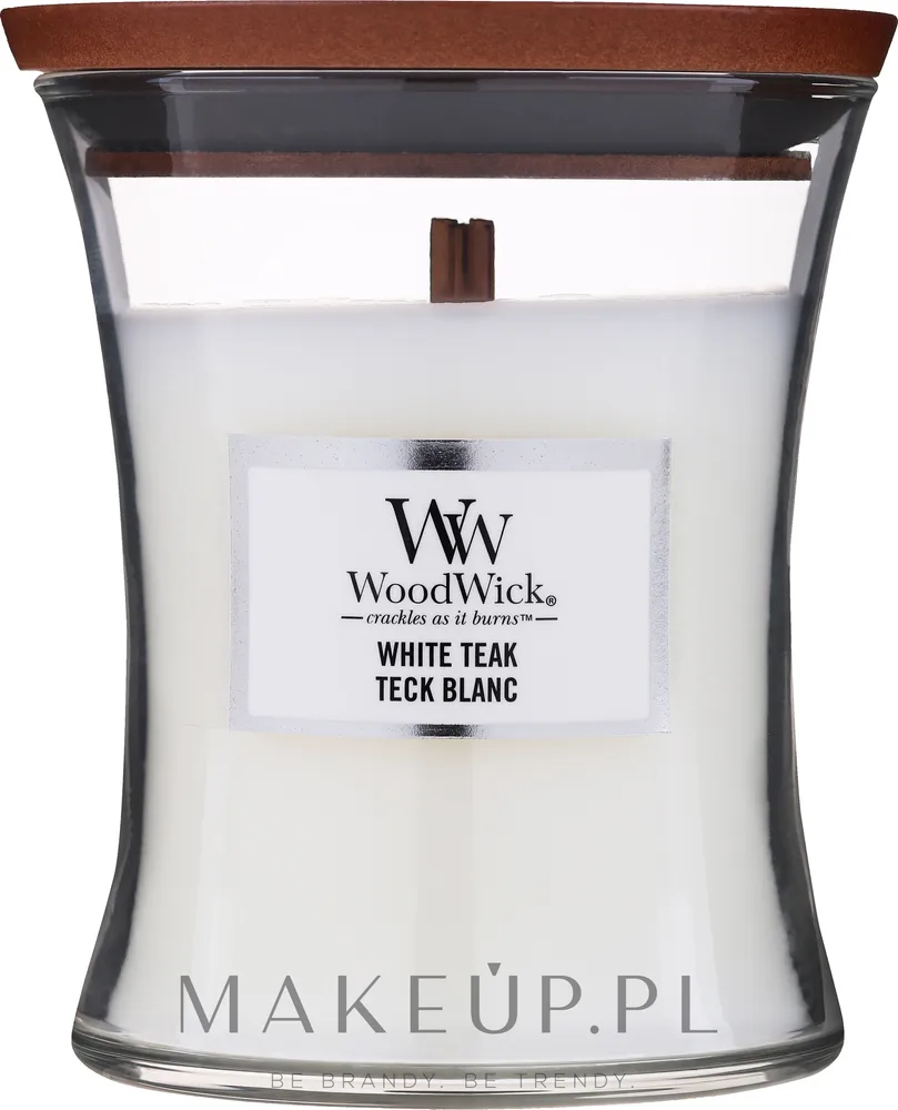 WoodWick WoodWick Hourglass Candle White Teak - Ароматическая свеча в стекле Hourglass White Teak, 275–